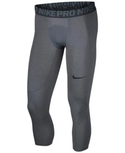 Shop Nike Men's Dri-fit Pro Compression Tights In Carbon Heather