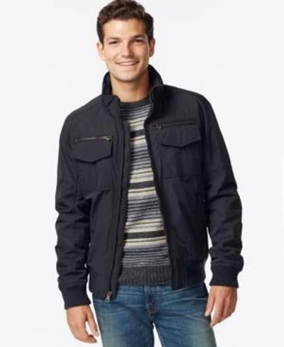 Shop Tommy Hilfiger Men's Four-pocket Filled Performance Bomber Jacket In Navy