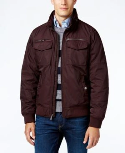 Shop Tommy Hilfiger Men's Four-pocket Filled Performance Bomber Jacket In Port