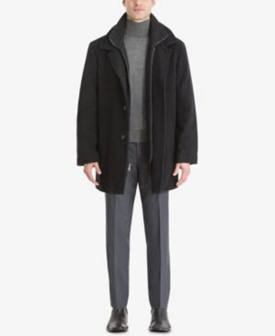 Shop Calvin Klein Men Coleman Wool-blend Overcoat In Black