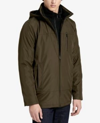 Shop Calvin Klein Men's Fleece-lined Hooded Jacket In Camouflage