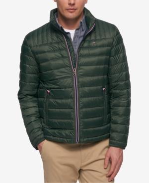 men's down quilted packable logo jacket