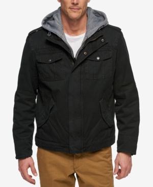 levi's men's two pocket hooded trucker jacket