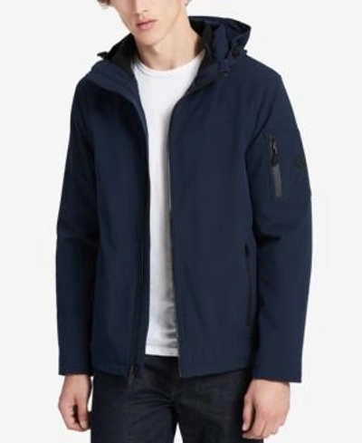 Shop Calvin Klein Men's Fleece-lined Stretch Jacket In Rich Indig