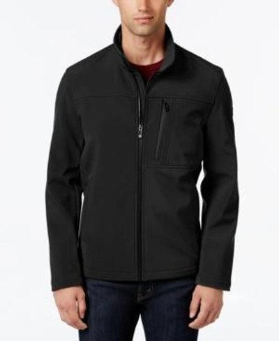 Shop Calvin Klein Men's Big & Tall Softshell Full-zip Jacket In Black