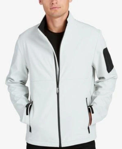 Shop Dkny Men's Mixed-media Performance Jacket In White