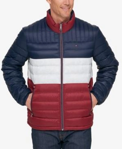 Shop Tommy Hilfiger Men's Down Quilted Packable Puffer Jacket In Red/white/blue