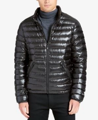 Shop Dkny Men's Packable Puffer Jacket In Black