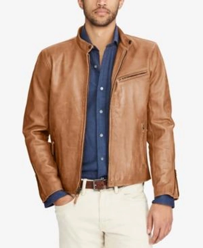 Polo ralph lauren lambskin café racer jacket sale