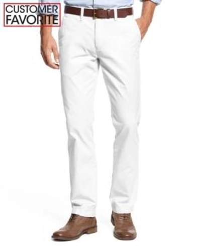 Shop Tommy Hilfiger Men's Custom Fit Chino Pants, Created For Macy's In Classic White