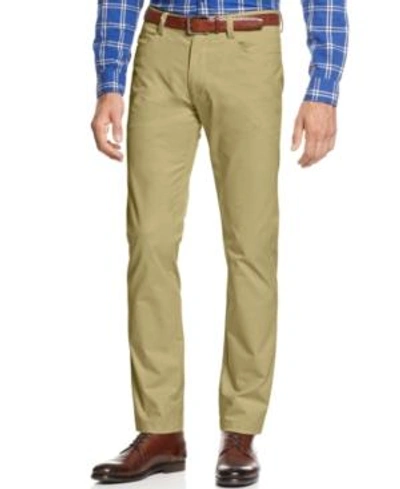 Shop Calvin Klein Men's Sateen Slim-fit Stretch Pants In Classic Khaki