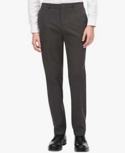 Shop Calvin Klein Men's Infinite Tech Suit Pants In Gunmetal Hthr