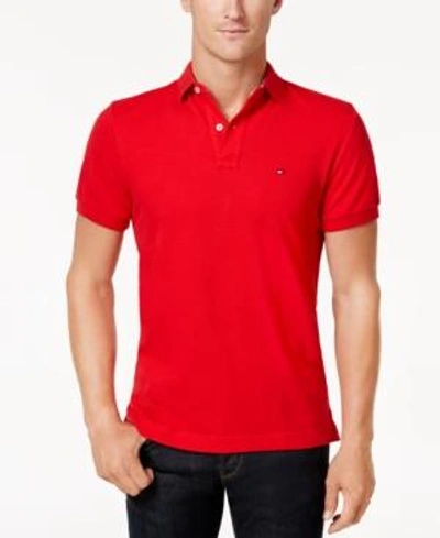 Shop Tommy Hilfiger Men's Classic-fit Ivy Polo, Created For Macy's In Regal Red
