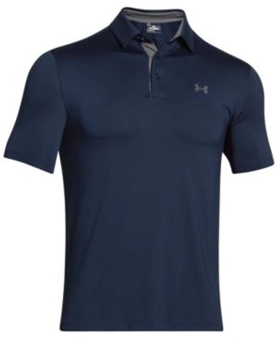 Shop Under Armour Men's Playoff Performance Solid Golf Polo In Academy Blue