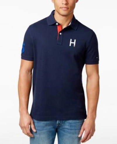 Tommy Hilfiger Men's Flanders H Logo Custom Fit Polo In Navy | ModeSens