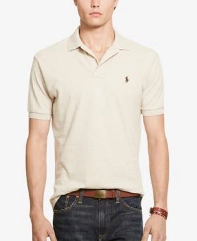 Shop Polo Ralph Lauren Men's Classic-fit Cotton Mesh Polo Shirt In Dune Tan
