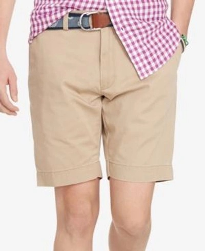 Shop Polo Ralph Lauren Men's 9.5" Classic-fit Flat-front Chino Shorts In Beige Khaki