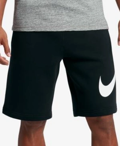 Shop Nike Men's Club Fleece Sweat Shorts In Black/white