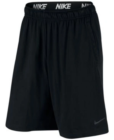 Shop Nike Men's 9" Dri-fit Cotton Jersey Training Shorts In Black
