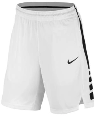 Shop Nike Men's Elite Dri-fit 9" Basketball Shorts In White/black