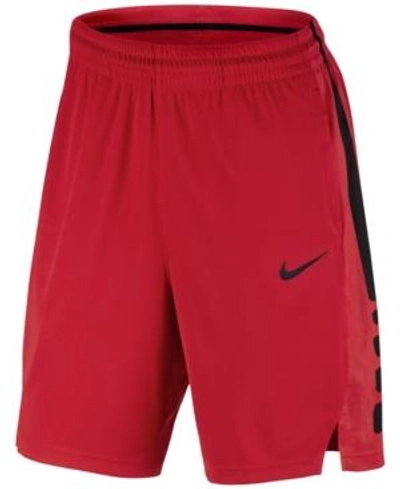 Shop Nike Men's Elite Dri-fit 9" Basketball Shorts In Red/black