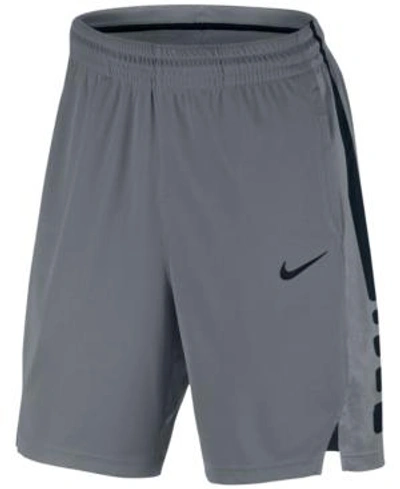 Shop Nike Men's Elite Dri-fit 9" Basketball Shorts In Cool Grey/black