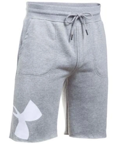 Shop Under Armour Men's 10" Rival Fleece Sweat Shorts In True Grey/white