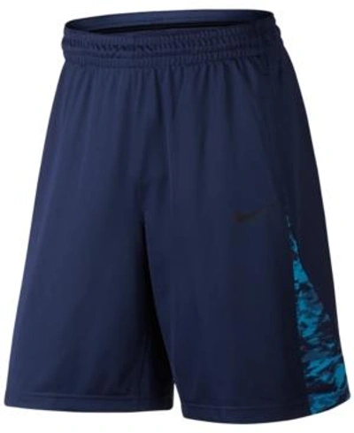 Shop Nike Men's Dri-fit 3-point Basketball Shorts In Binary Blue