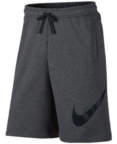 Shop Nike Men's Club Fleece Sweat Shorts In Carbon Heather/black