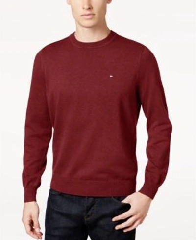 Shop Tommy Hilfiger Signature Solid Crew-neck Sweater In Sun Dried Tomato