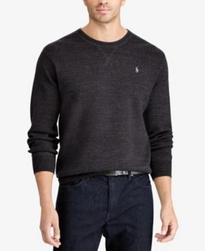 Shop Polo Ralph Lauren Men's Big & Tall Crew-neck Sweater In Polo Black Heather