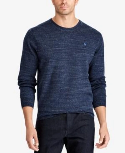 Shop Polo Ralph Lauren Men's Big & Tall Crew-neck Sweater In Midnight Navy Heather