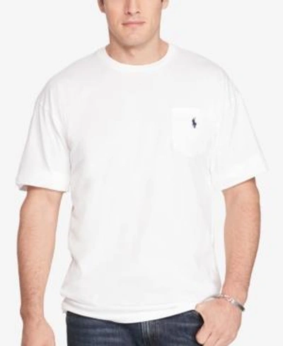 Shop Polo Ralph Lauren Men's Big & Tall Crew-neck Pocket T-shirt In White