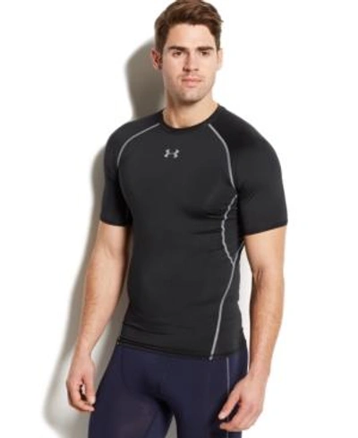 Shop Under Armour Men's Heatgear Armour Short Sleeve Compression Shirt In Black