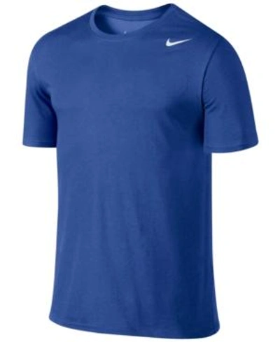 Shop Nike Men's Dri-fit Cotton Crew Neck T-shirt In Game Royal