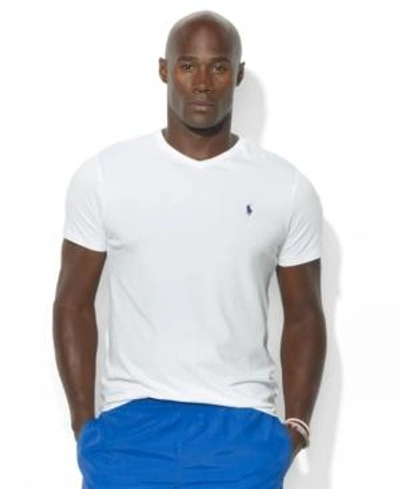 Shop Polo Ralph Lauren Men's Big & Tall Classic Fit V-neck T-shirt In White