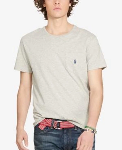 Shop Polo Ralph Lauren Men's Standard Fit Pocket T-shirt In New Grey Heather