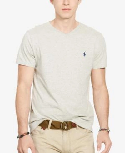 Shop Polo Ralph Lauren Men's Core Medium-fit V-neck Cotton Jersey T-shirt In New Heather Grey