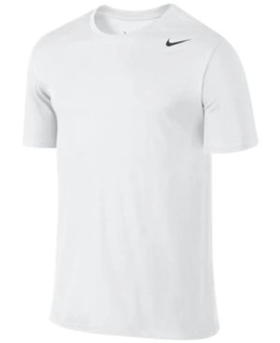 Shop Nike Men's Dri-fit Cotton Crew Neck T-shirt In White