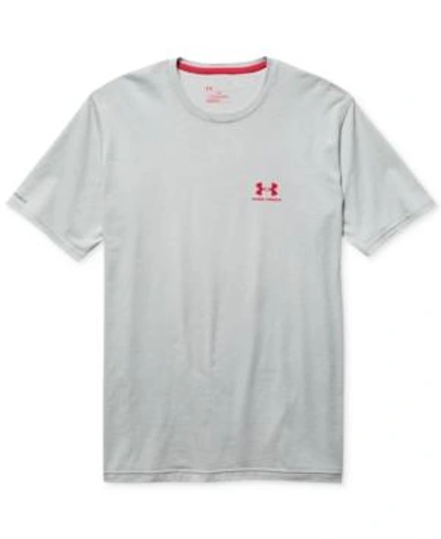 Shop Under Armour Men's Charged Cotton Short Sleeve Shirt In Light Grey