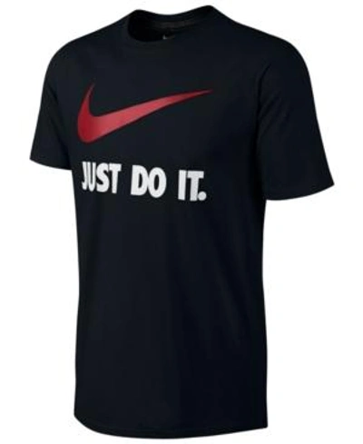 Shop Nike Men's Just Do It Swoosh T-shirt In Black