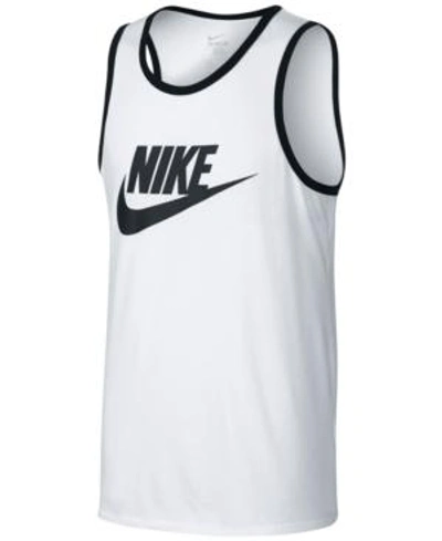 Shop Nike Men's Ace Logo Graphic Tank In White/black