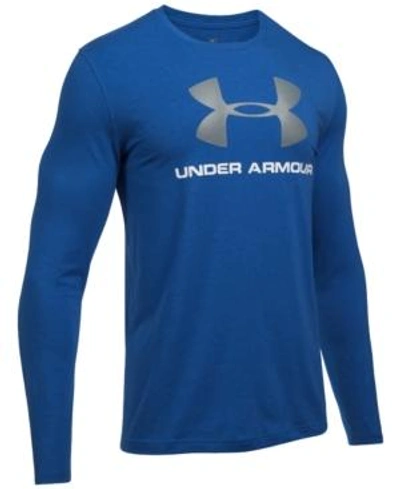 Shop Under Armour Men's Long-sleeve Logo T-shirt In Royal