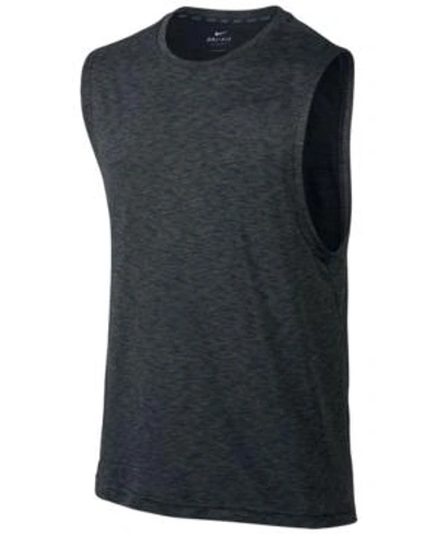 Shop Nike Men's Breathe Muscle Tank In Anthracite