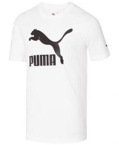 Shop Puma Men's Logo T-shirt In White/black