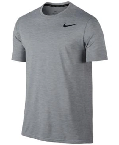 Shop Nike Men's Breathe Hyper Dry Training Top In Pure Platinum