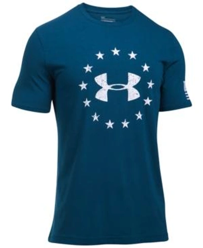 Shop Under Armour Men's Charged Cotton Graphic T-shirt In Blue