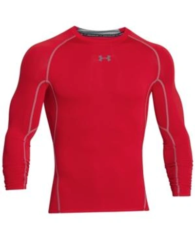 Shop Under Armour Men's Heatgear Armour Long Sleeve Compression Shirt In Red