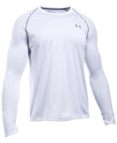 Shop Under Armour Men's Tech Long-sleeve T-shirt In White
