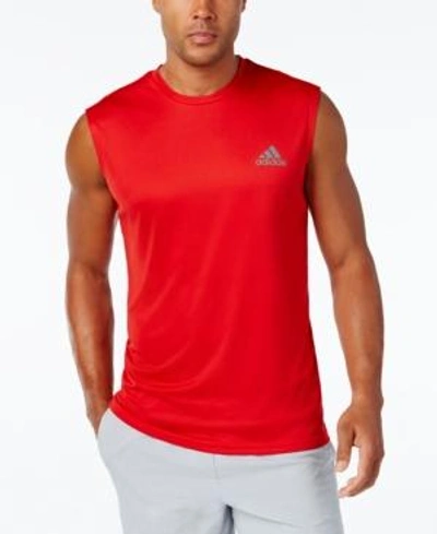 Shop Adidas Originals Adidas Men's Climalite Sleeveless T-shirt In Scarlet Red